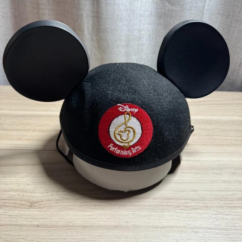 Disney Mickey Ear Hat Adult 56cm Black Good Performing Arts Treble Clef Patch